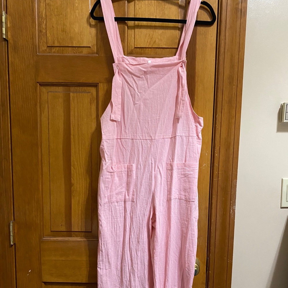Full length pink jumpsuit